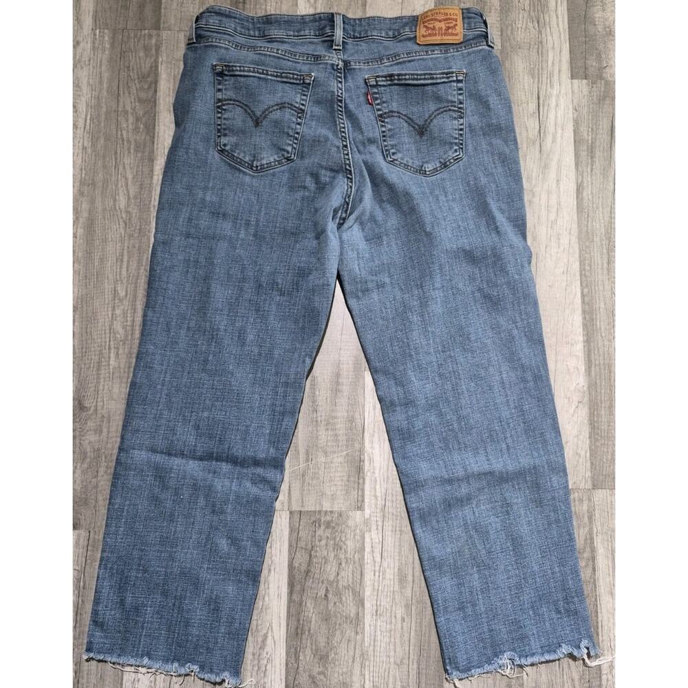 Levi's Boyfriend Jeans Womens 16W Blue Denim Cotton Stretch High Rise Distressed - Picture 2 of 10